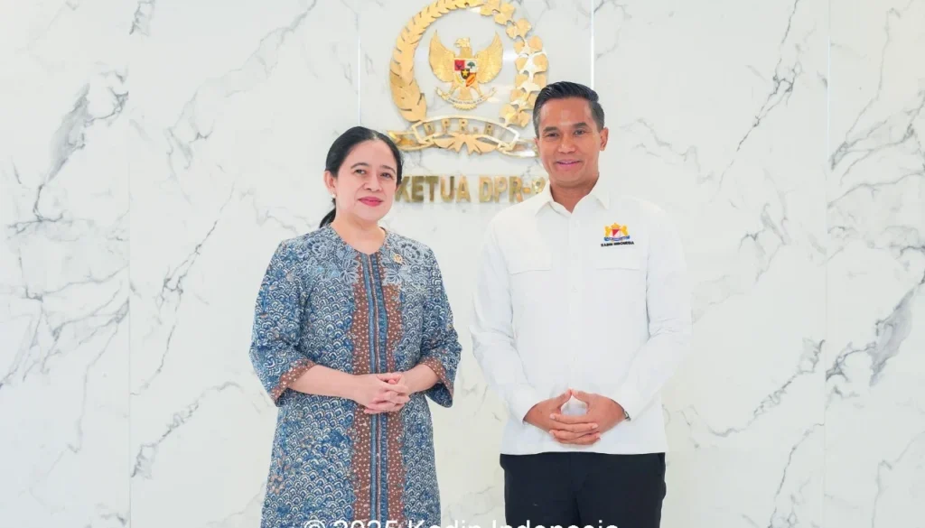 Ketua Umum Kamar Dagang dan Industri (Kadin) Indonesia Anindya Novyan Bakrie, bersama jajaran pengurus melakukan audiensi dengan Ketua DPR.