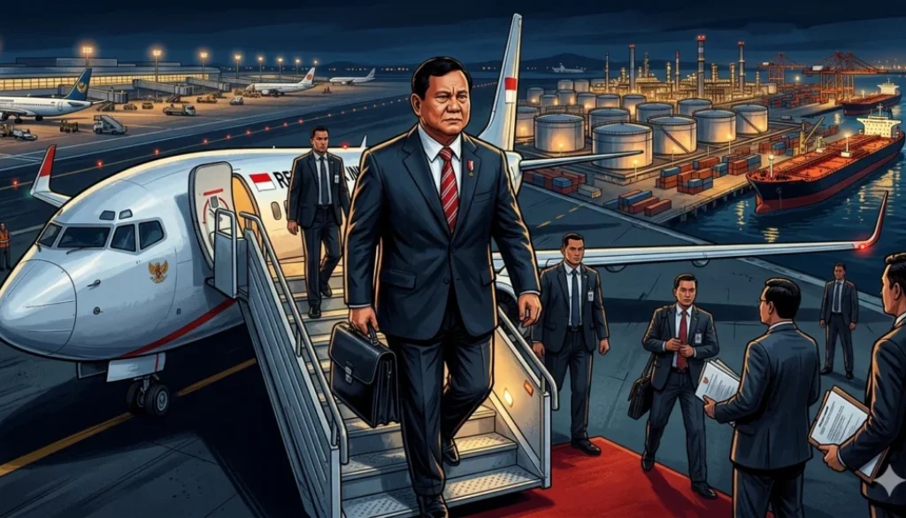 Presiden Prabowo menegaskan kunjungan luar negeri dilakukan untuk mengamankan pasokan dan harga minyak. Ia menekankan tugas presiden bukan pekerjaan ringan.