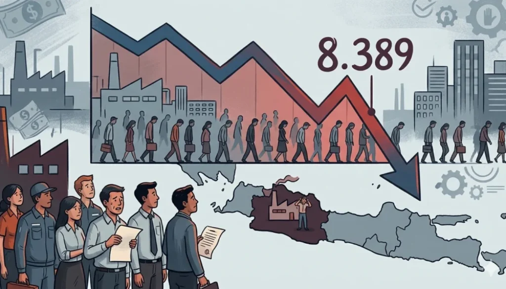Kemnaker mencatat 8.389 pekerja terkena PHK pada kuartal I 2026. Hal ini turun drastis dari tahun lalu, dengan Jawa Barat masih menjadi wilayah tertinggi.