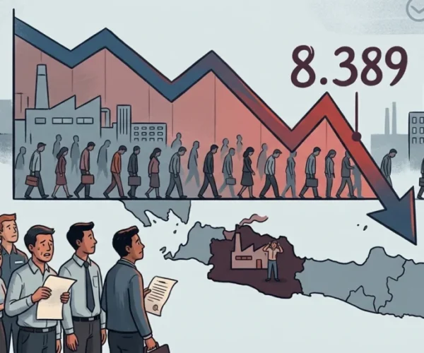 Kemnaker mencatat 8.389 pekerja terkena PHK pada kuartal I 2026. Hal ini turun drastis dari tahun lalu, dengan Jawa Barat masih menjadi wilayah tertinggi.