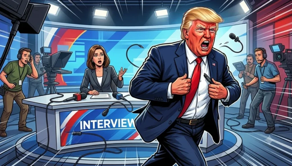 Presiden AS Donald Trump meninggalkan wawancara NBC usai ditekan soal dana kontroversial dan klaim kecurangan pemilu. Ia juga menginjak mikrofon sebelum pergi.