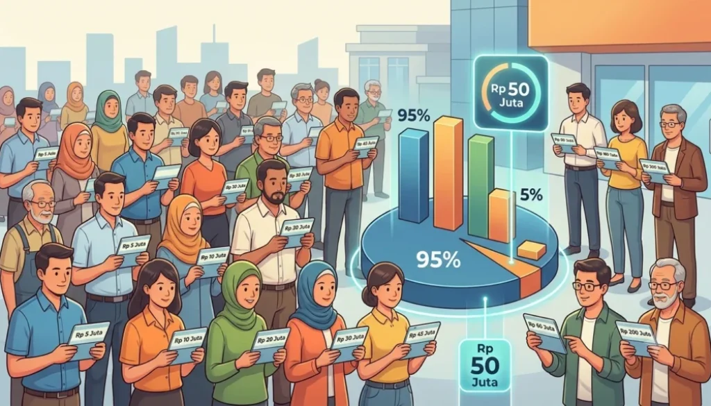 DJP mengungkap 95,45% peserta BPJS Ketenagakerjaan yang mencairkan JHT memiliki saldo di bawah Rp 50 juta. Adapun saldo di atas Rp 100 juta hanya 1,65 persen.